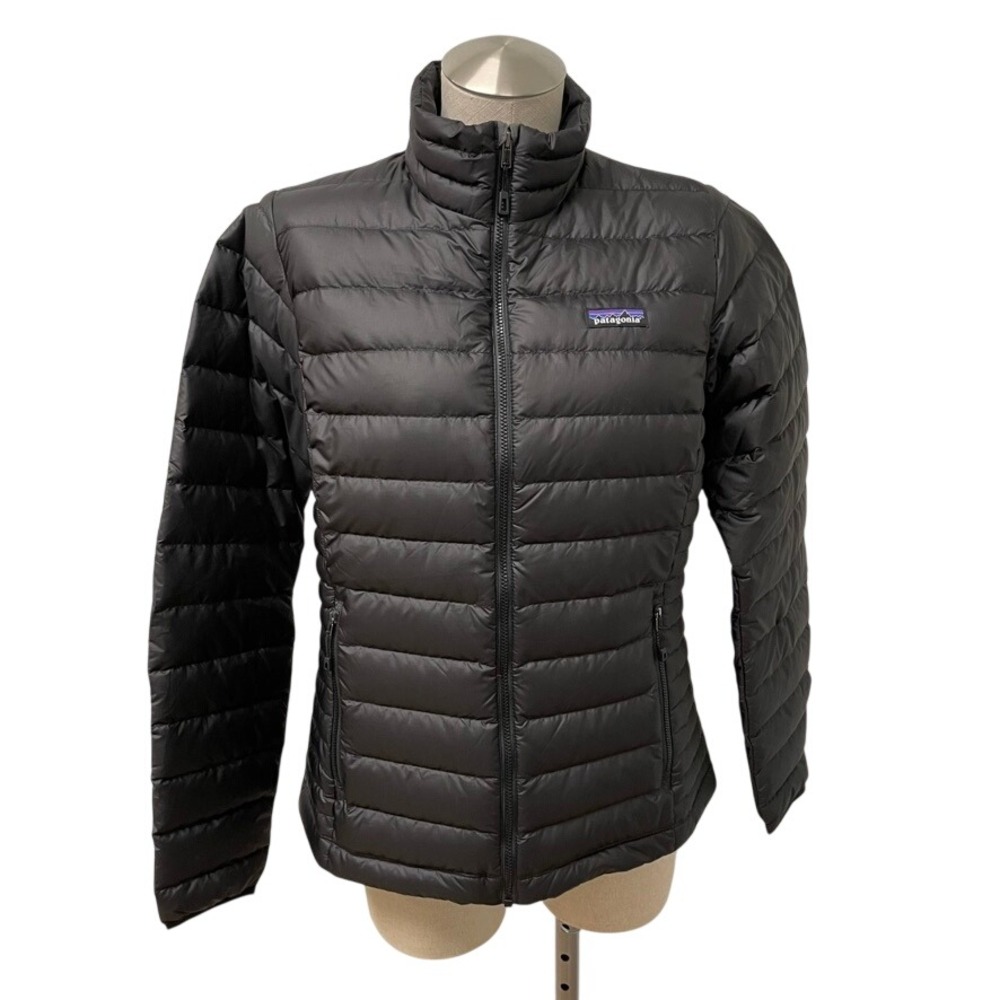 Patagonia Down Sweater Jacket Womens Medium Black Puffer Full Zip Gorpcore